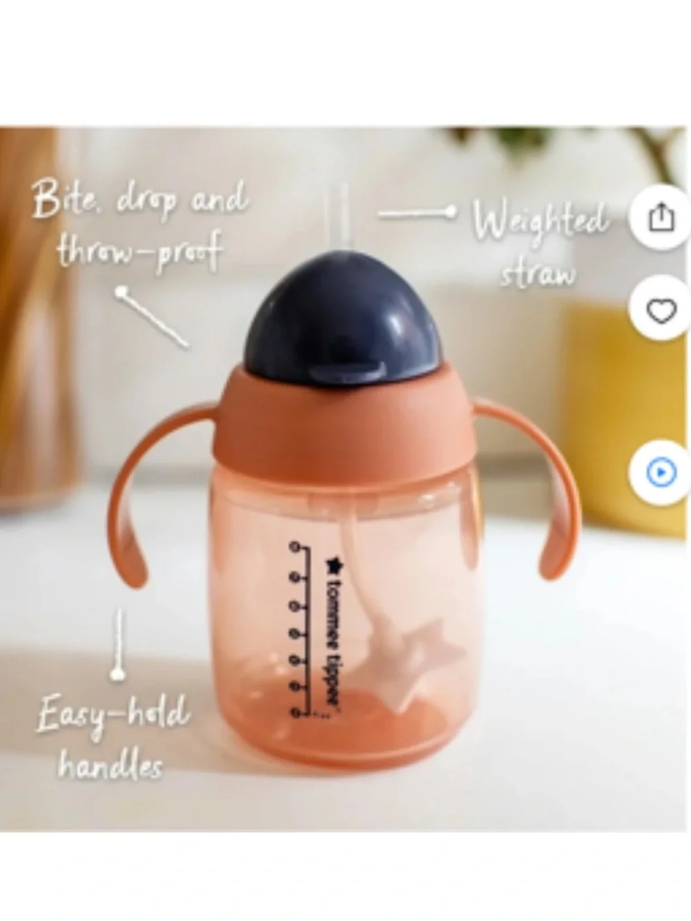 Tommee Tippee Weighted Straw Training Cup
